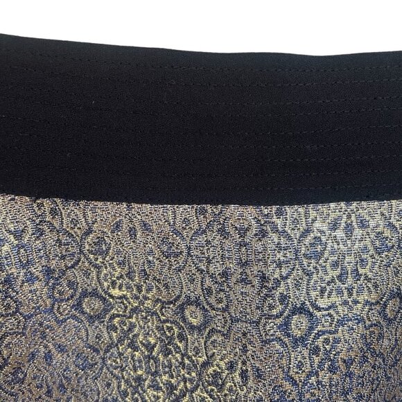 Narciso Rodriguez by Design Nation Metallic Gold & Black A-line Skirt | Size 4 - Picture 4 of 9
